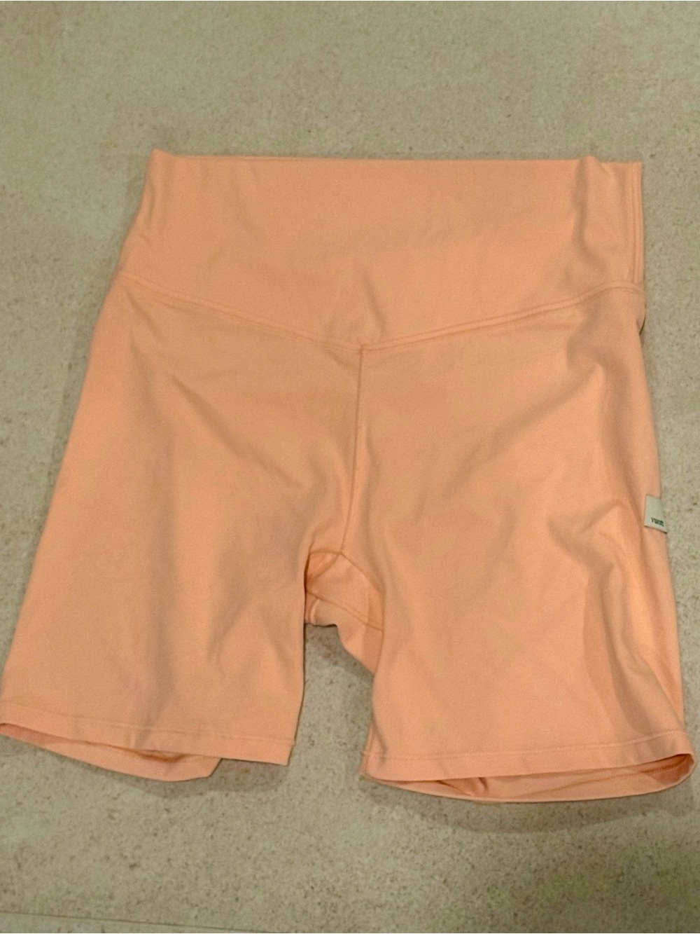 Vuori 6” All The Feels Peach High-Rise Bike Shorts